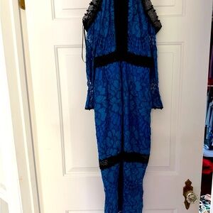 Blue and Black Lace Dress